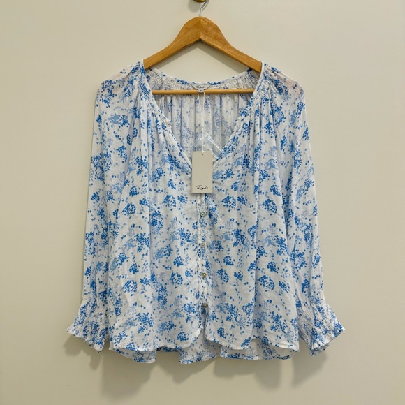 Rails Mariah Linen-Blend Floral Blouse - Picture 2 of 16